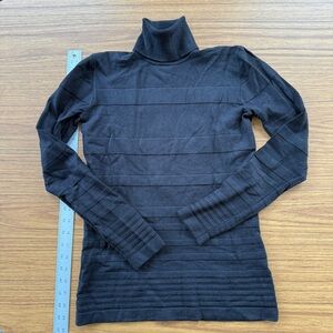 Calvin Klein Black Silk Blend Knit Turtleneck Women’s Small